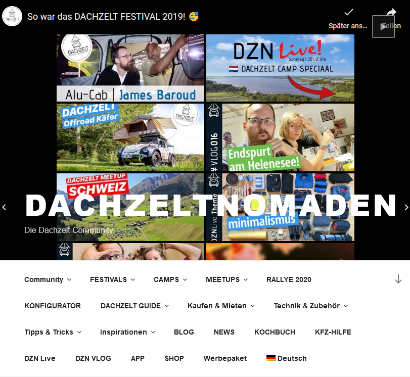 Dachzeltnomaden Internetseite